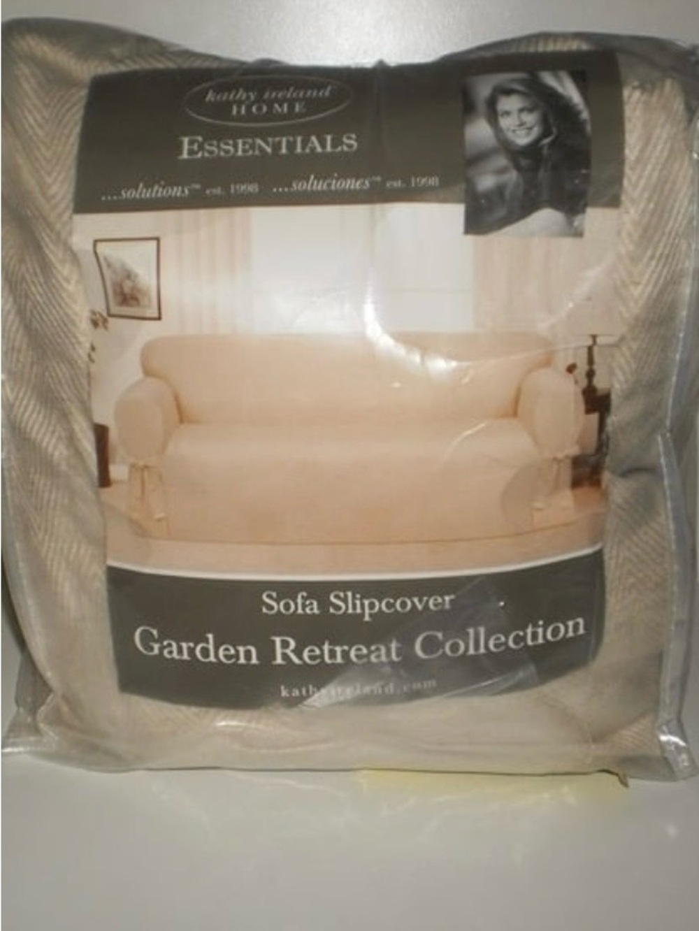 Kathy Ireland Essentials Beige Sofa Slipcover - Garden Retreat